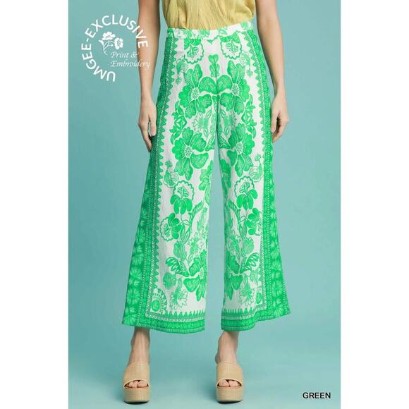 Umgee Floral Wide Leg Pants - Picture 4 of 5